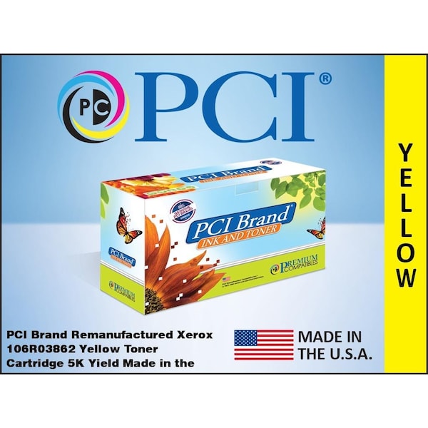 Pci Remanufactured Xerox 106R03865 VersaLink C500 VersaLink C505 Yellow Toner Cartridge 52K Yield 106R03865-PCI - main